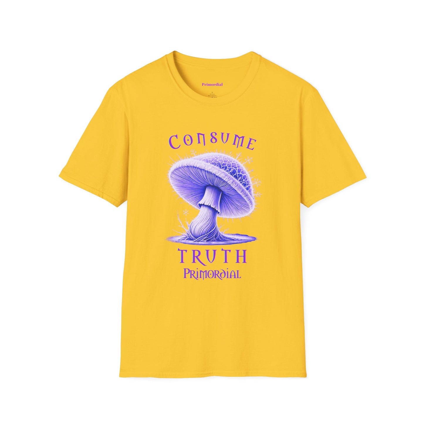 Consume Truth Unisex Softstyle T-Shirt - Psychedelic Mushroom Design