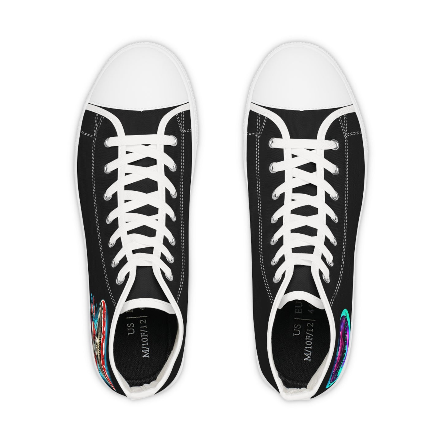 Men's High Top Sneakers with Colorful Cosmic Design - Trendy Comfortable Footwear for Everyday Style