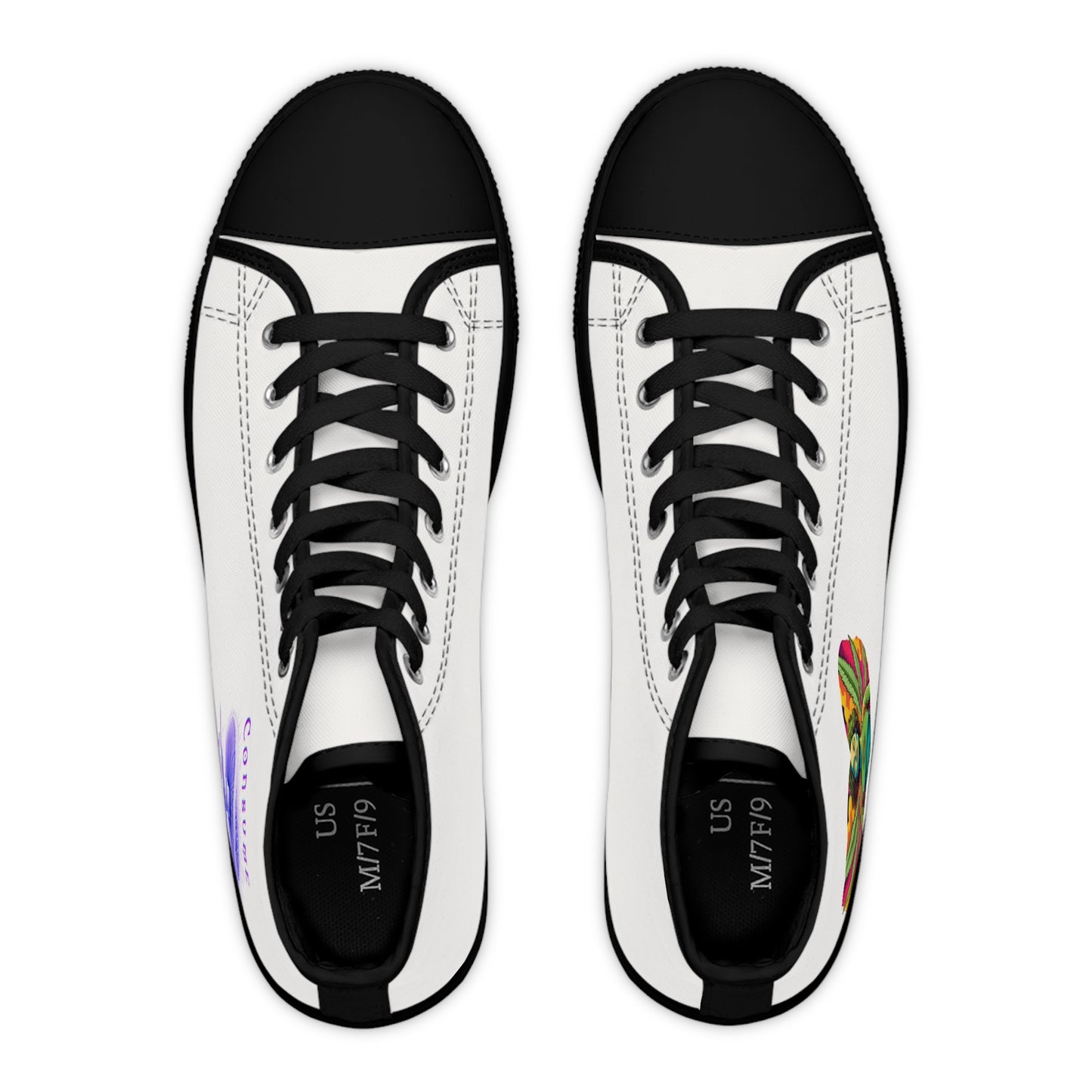 Bohemian Heart Women's High Top Sneakers - Colorful Canvas Casual Footwear
