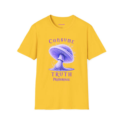 Consume Truth Unisex Softstyle T-Shirt - Psychedelic Mushroom Design
