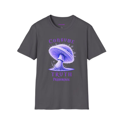 Consume Truth Unisex Softstyle T-Shirt - Psychedelic Mushroom Design