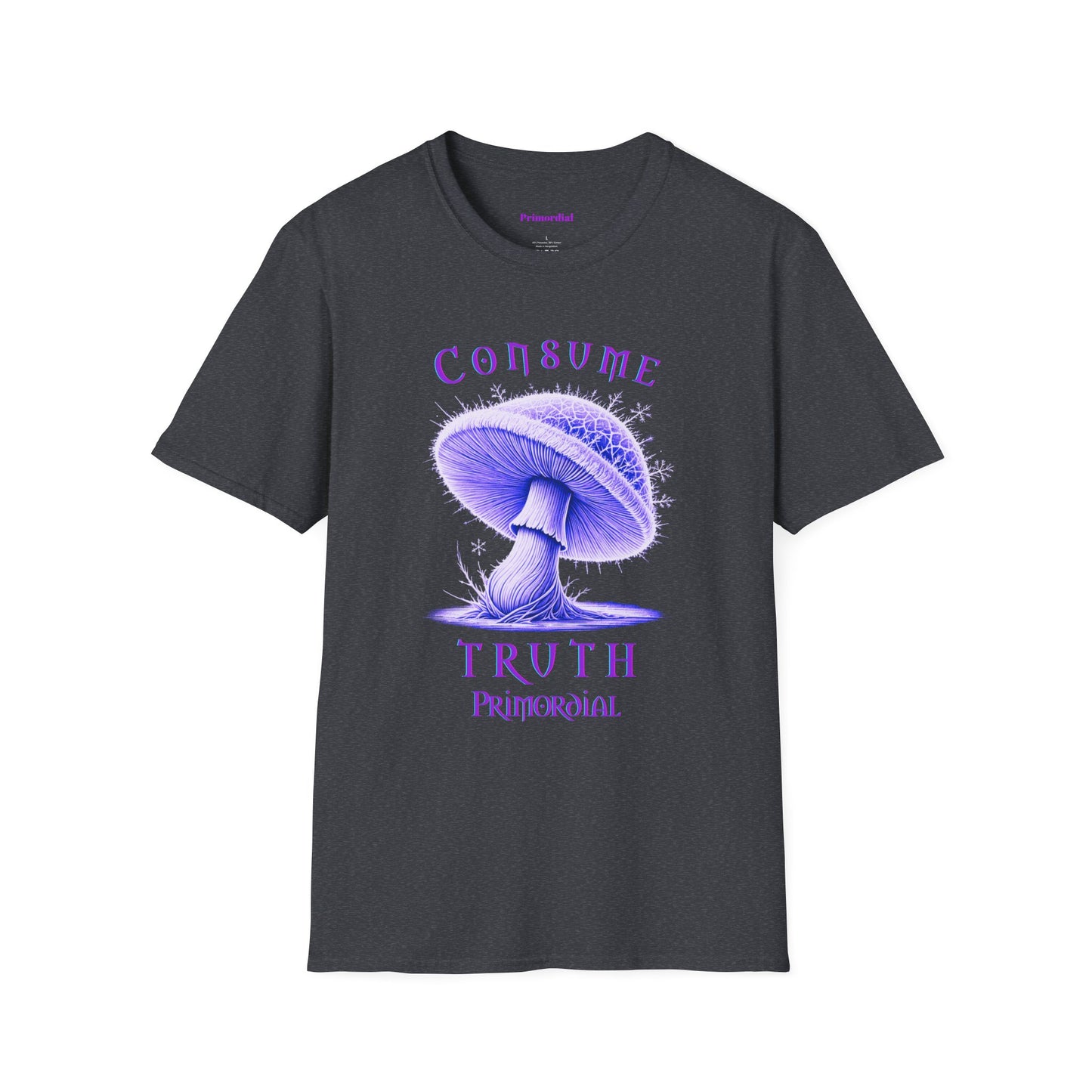 Consume Truth Unisex Softstyle T-Shirt - Psychedelic Mushroom Design