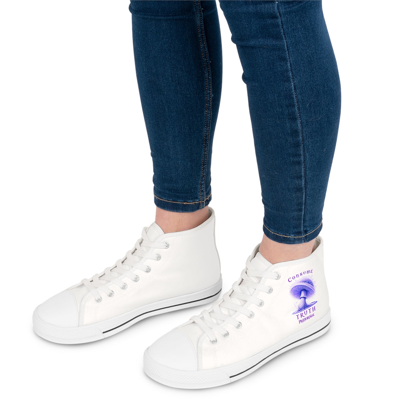 Bohemian Heart Women's High Top Sneakers - Colorful Canvas Casual Footwear