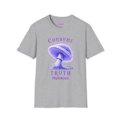 Consume Truth Unisex Softstyle T-Shirt - Psychedelic Mushroom Design