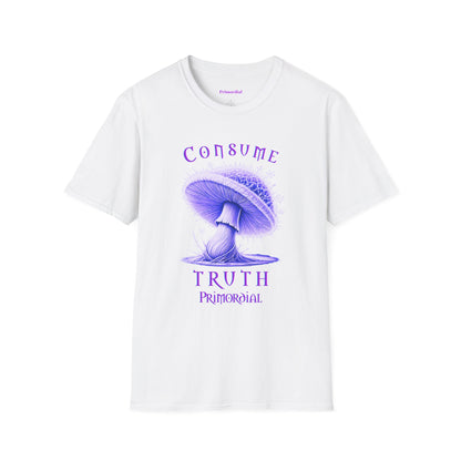 Consume Truth Unisex Softstyle T-Shirt - Psychedelic Mushroom Design