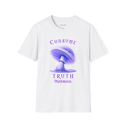Consume Truth Unisex Softstyle T-Shirt - Psychedelic Mushroom Design