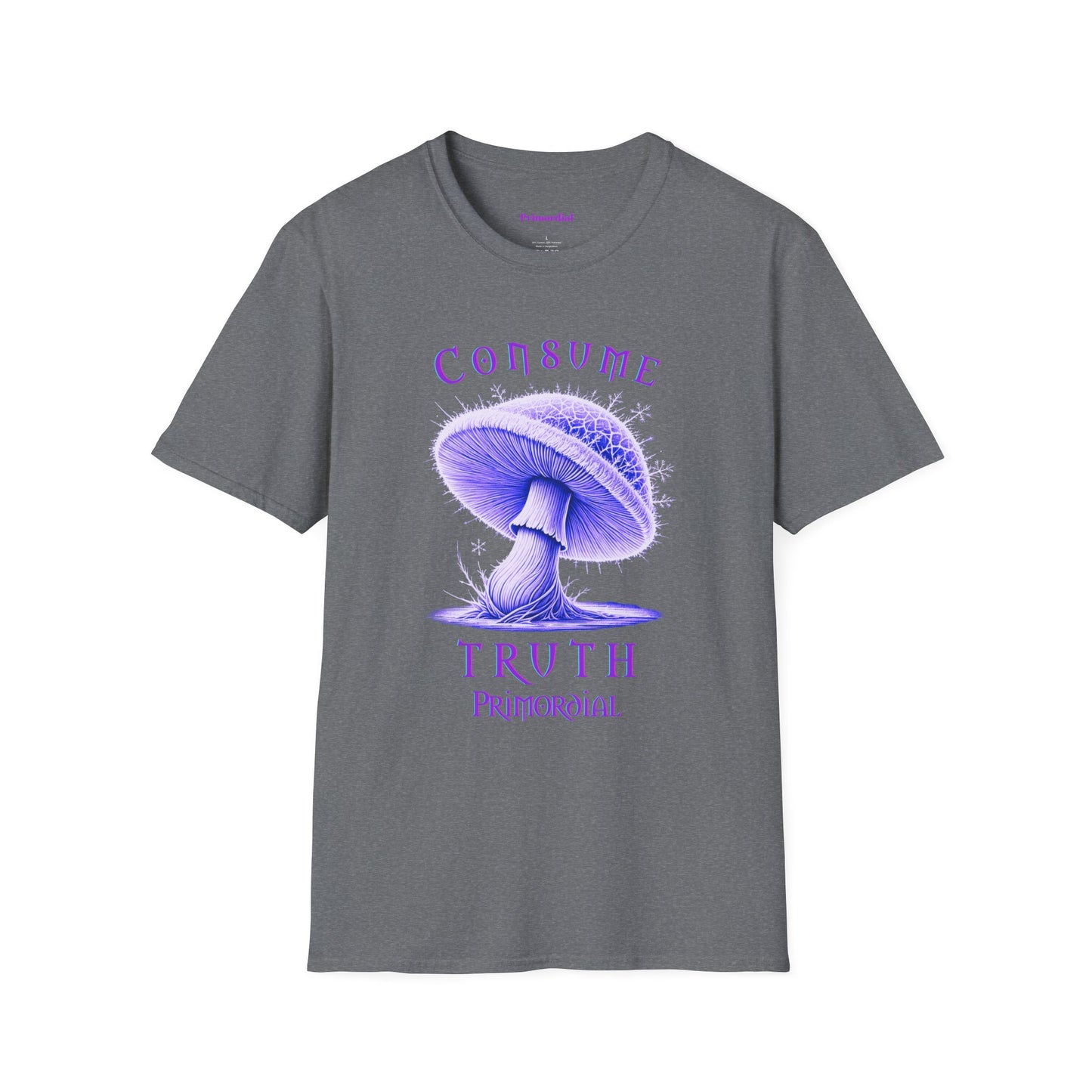 Consume Truth Unisex Softstyle T-Shirt - Psychedelic Mushroom Design