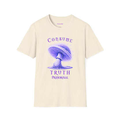 Consume Truth Unisex Softstyle T-Shirt - Psychedelic Mushroom Design