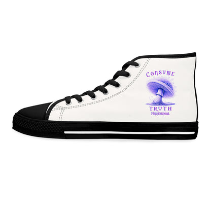 Bohemian Heart Women's High Top Sneakers - Colorful Canvas Casual Footwear