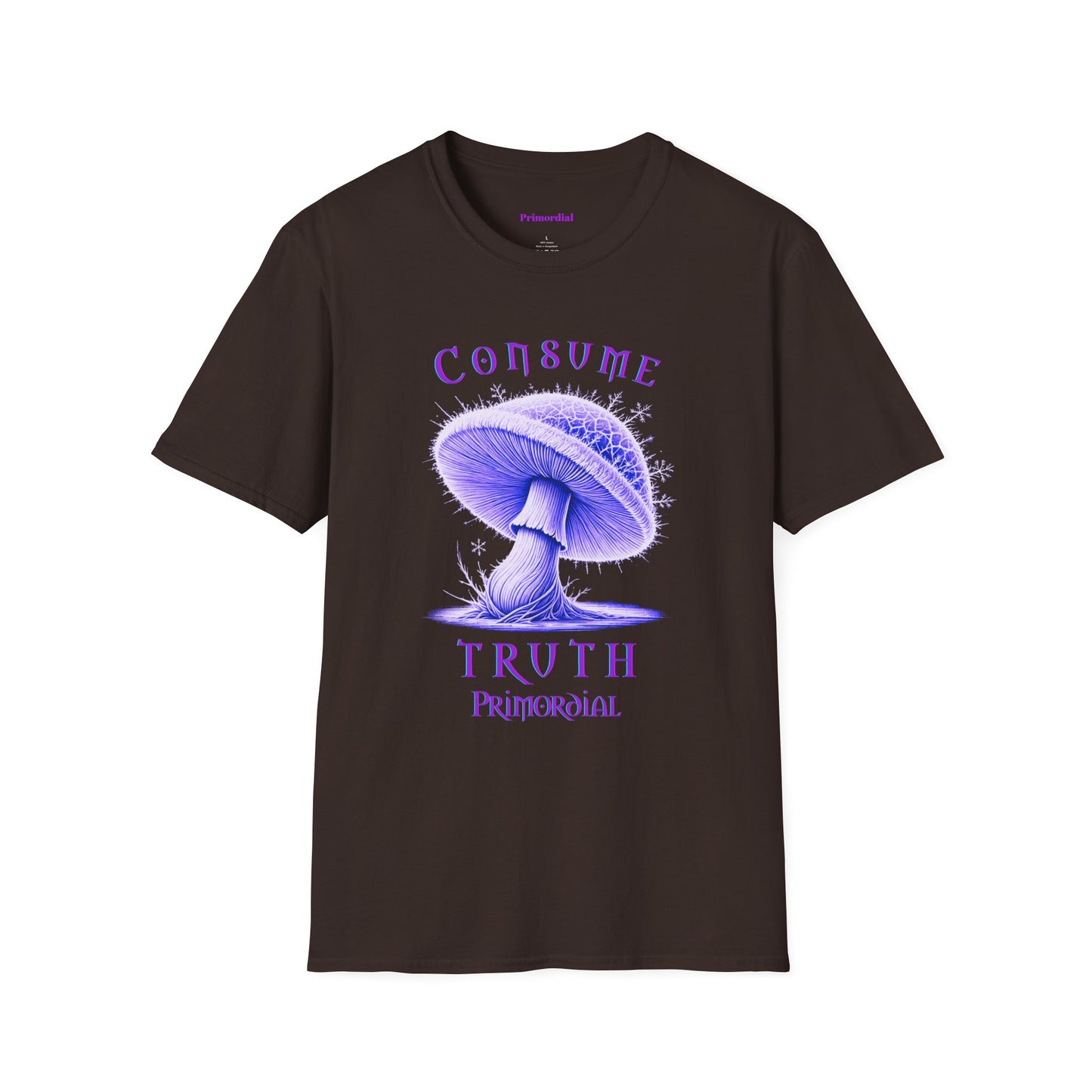 Consume Truth Unisex Softstyle T-Shirt - Psychedelic Mushroom Design