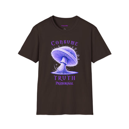 Consume Truth Unisex Softstyle T-Shirt - Psychedelic Mushroom Design