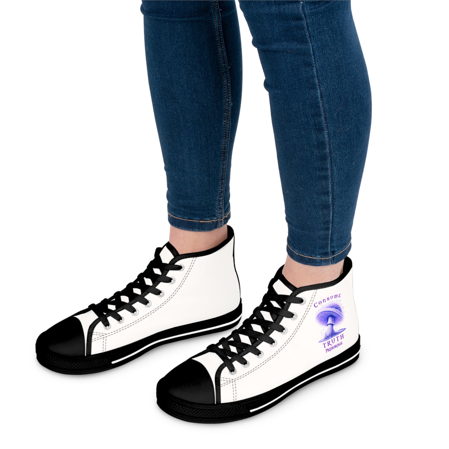 Bohemian Heart Women's High Top Sneakers - Colorful Canvas Casual Footwear