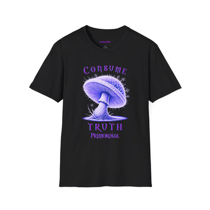 Consume Truth Unisex Softstyle T-Shirt - Psychedelic Mushroom Design