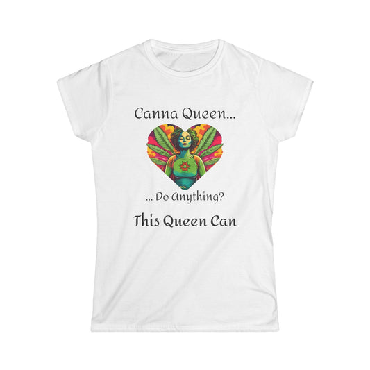 Canna Queen Women's Softstyle Tee - Fun Cannabis Graphic T-Shirt