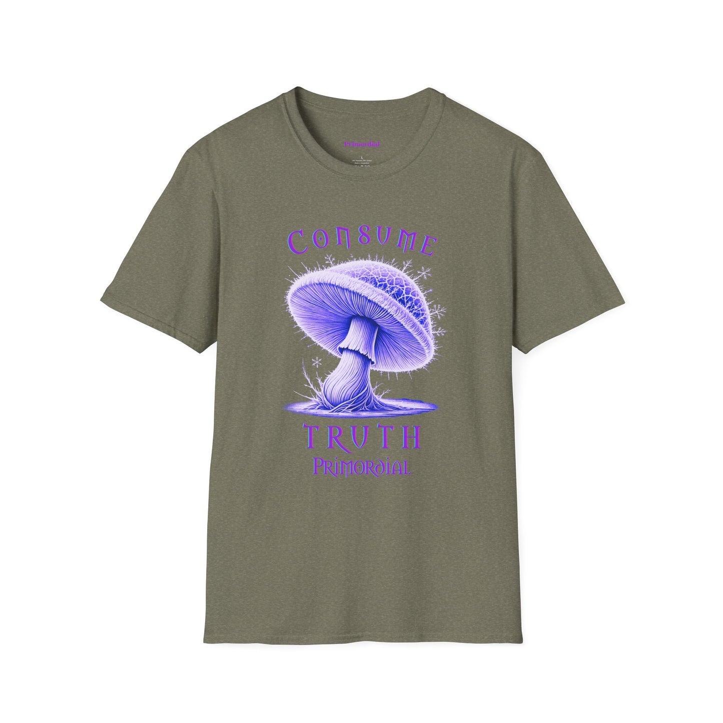 Consume Truth Unisex Softstyle T-Shirt - Psychedelic Mushroom Design