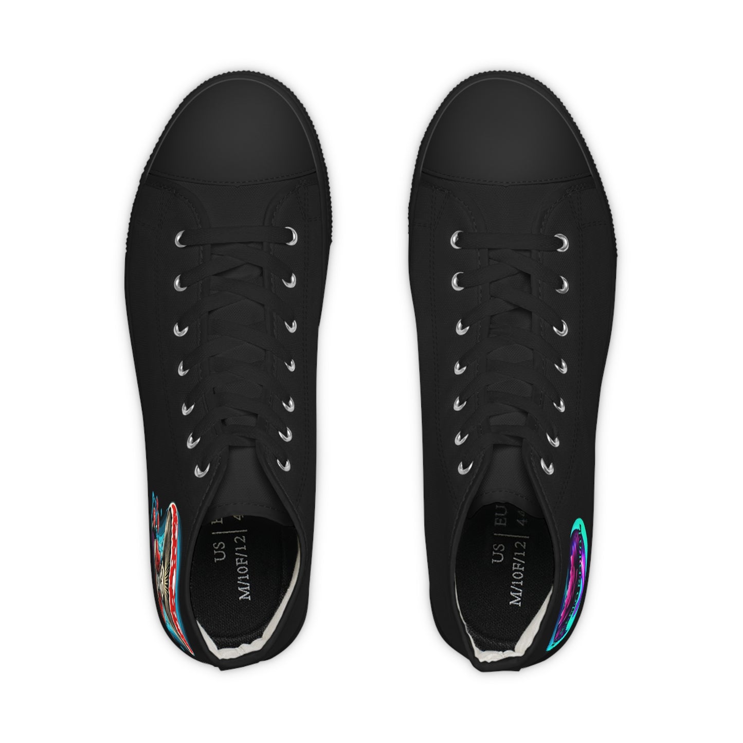 Men's High Top Sneakers with Colorful Cosmic Design - Trendy Comfortable Footwear for Everyday Style