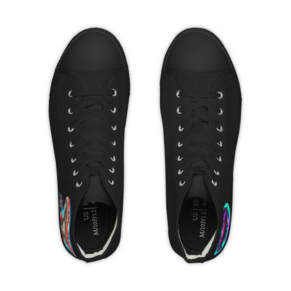 Men's High Top Sneakers with Colorful Cosmic Design - Trendy Comfortable Footwear for Everyday Style