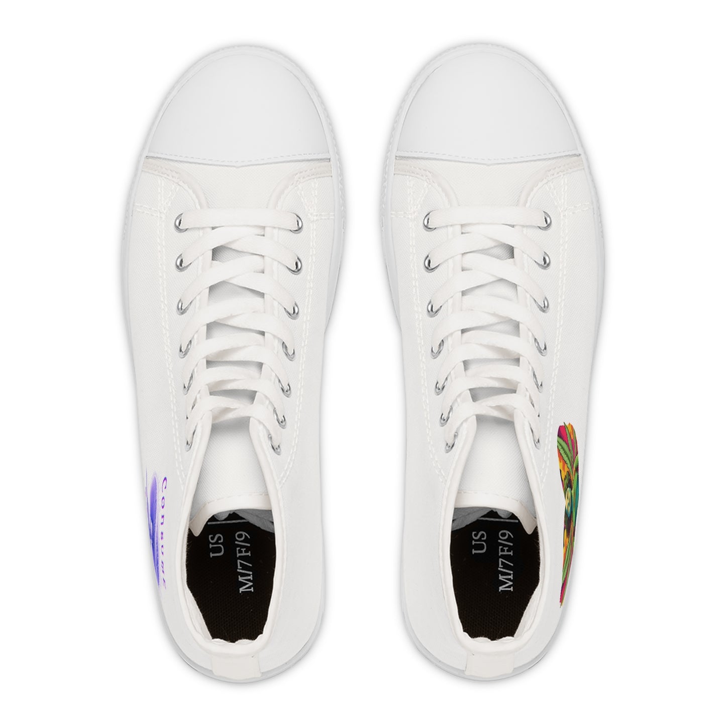 Bohemian Heart Women's High Top Sneakers - Colorful Canvas Casual Footwear