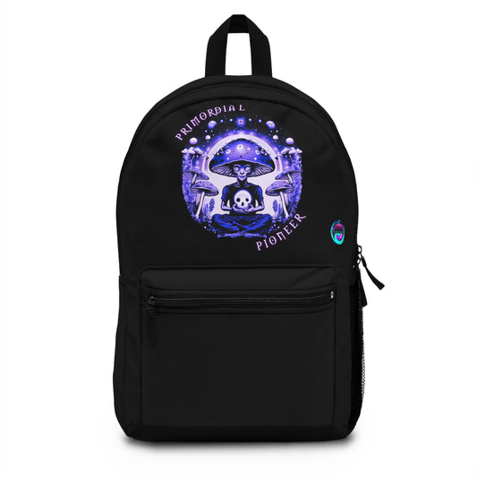 Primordial Pioneer Backpack - Mystical Mushroom Art for Adventurers